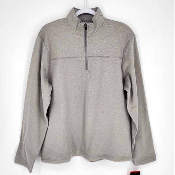 PGA Tour NWT Half Zip Pullover Light Gray Heather Small - Picture 1 of 11